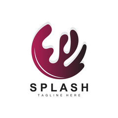 Splash Logo, Water Wave Icon, Bubble Vector, Water Logo Art, Template Illustration