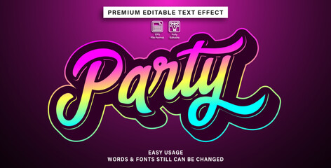 editable text effect party