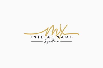Initial MX signature logo template vector. Hand drawn Calligraphy lettering Vector illustration.