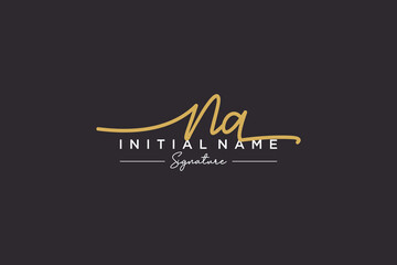 Initial NA signature logo template vector. Hand drawn Calligraphy lettering Vector illustration.