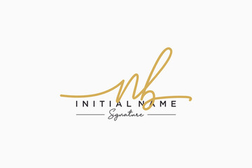 Initial NB signature logo template vector. Hand drawn Calligraphy lettering Vector illustration.