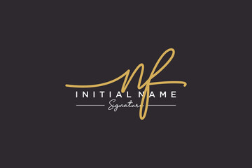 Initial NF signature logo template vector. Hand drawn Calligraphy lettering Vector illustration.