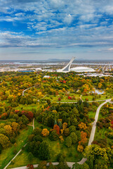 Aerial view of Montreal in autumn