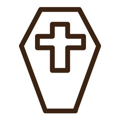 Obraz premium coffin halloween dead ghost grave graveyard horror icon