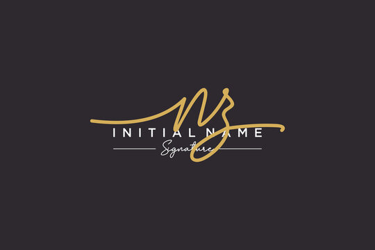 Initial NZ Signature Logo Template Vector. Hand Drawn Calligraphy Lettering Vector Illustration.