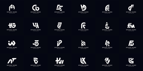 Collection full set abstract combine letter a - z monogram logo design