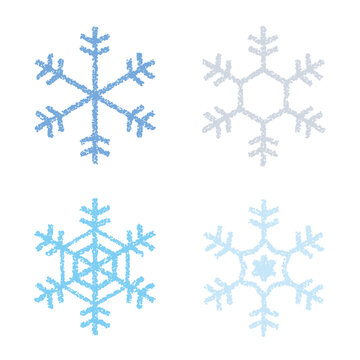 クレヨン素材の雪の結晶セット  装飾