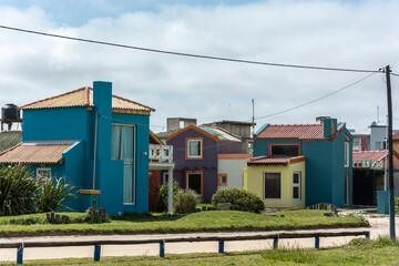 city with colored houses