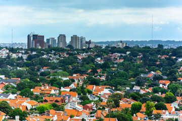 City with House and Buildings seen from above