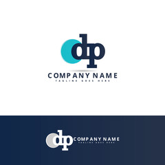 DP Logo. D And P Dark Blue Monogram. Original Symbol On White Background. Web, Ui Icon.