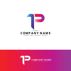 Letter P One Point Modern Logo Icon Design Vector Illustration