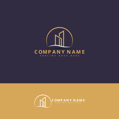 Elegant Real Estate, Building, Apartment, Palace, Architecture Logo.