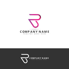R creative Pink gradient alphabet letter logo for branding and business. Design for lettering and corporate identity. Professional icon template