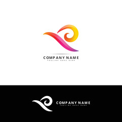 Wave vector logo. Business Icon, Abstract Wave logo design template element. Vector Illustration.