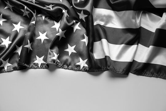 Flag Of American Police On Light Background