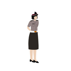 Illustration of police woman with hat
