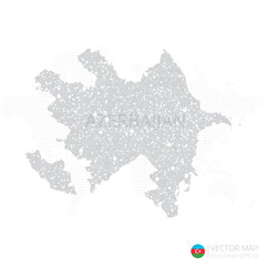 Azerbaijan grey map isolated on white background with abstract mesh line and point scales. Vector illustration eps 10