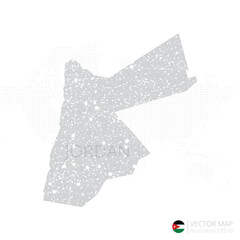 Jordan grey map isolated on white background with abstract mesh line and point scales. Vector illustration eps 10