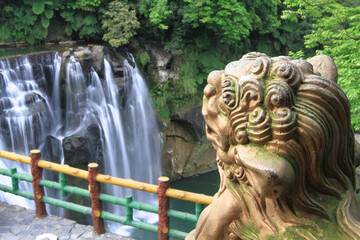 the landscape of Shifen Waterfall in Pingxi, Taiwan 18 April 2011
