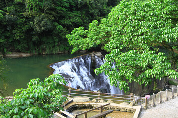 the landscape of Shifen Waterfall in Pingxi, Taiwan 18 April 2011