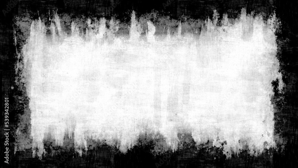 Wall mural grunge empty burnt or stained edges background frame with vignette border. dirty distressed black an