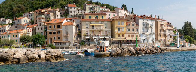 Fototapeta na wymiar Moscenicka draga village in the summer. Istria. Adriatic sea. Kvarner bay. Croatia.