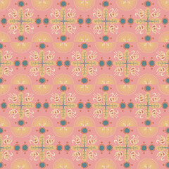 Swan Feather Nature Seamless Pattern Background Plant Retro Damask Art