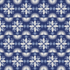 Swan Feather Nature Seamless Pattern Background Plant Retro Damask Art