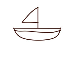 ship outline with children's drawing models