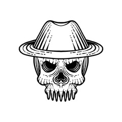 Skull with Cowboy Hat Accessories