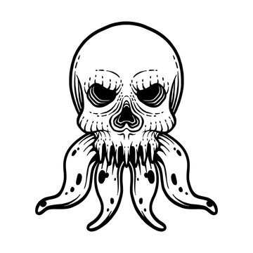 Skull with octopus style