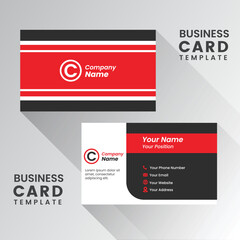 Modern Red and Black Business Card - Creative and Clean Business Card Template.