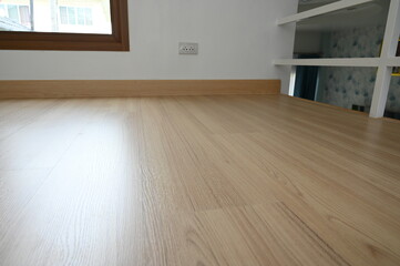 Fototapeta premium wooden floor with white handrail