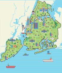 new york city flat maps design