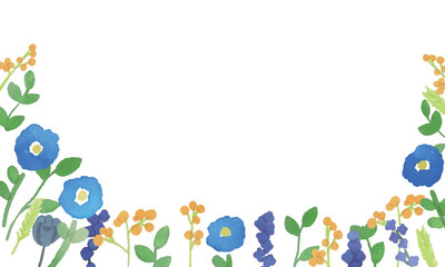 水彩画。水彩タッチの植物と花のベクターイラスト。水彩植物の装飾フレーム。Watercolor painting. Vector illustration of plants and flowers with watercolor touch. Watercolor plant decorative frame.