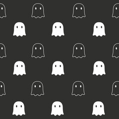 cute pattern. ghost pattern. black theme. happy halloween. halloween day.