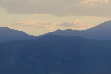 Mountain in silhouette seen from Denver Colorado 