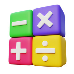 Obraz premium 3D Math Operation Cube Illustration