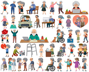 Collection of elderly people icons