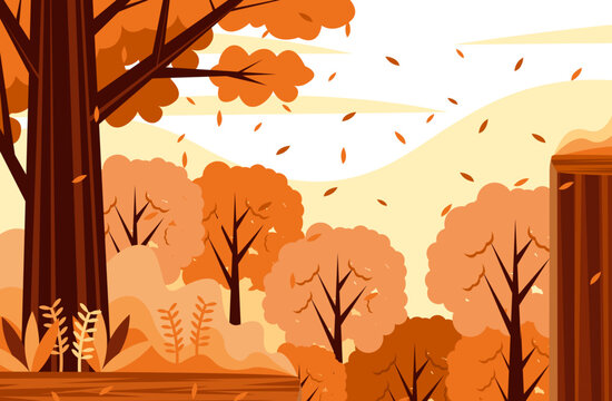 landscape vector wallpaper spring or autumn background