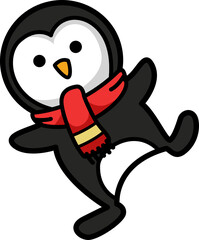 cartoon penguin outline character