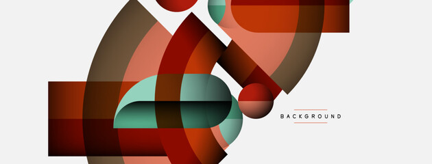 Obraz premium Geometric abstract background. Round shapes, circles, lines composition for wallpaper banner background or landing page