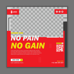 Fitnes Young Boy Flyer Social Media Post Template