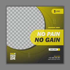 Fitnes Young Boy Flyer Social Media Post Template