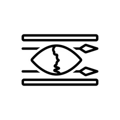 Black line icon for swaziland