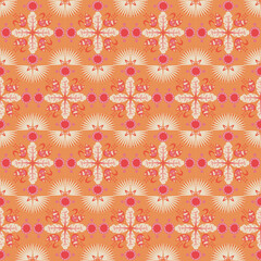 Nature Seamless Pattern Swan Feather Background Plant Retro Damask Art