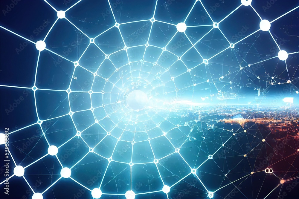 Poster the smart city of futuristic technology internet and big data 5g connection. technology digital data