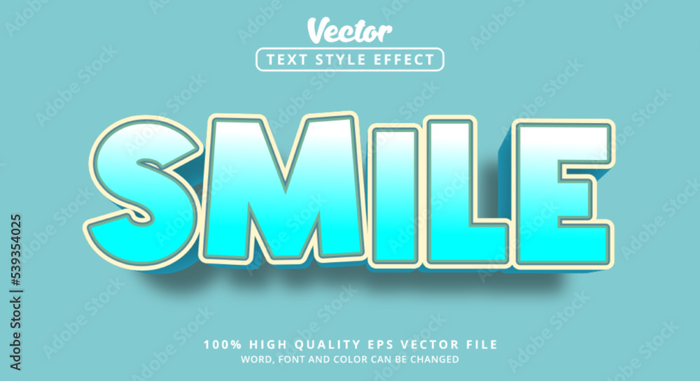 Poster editable text effect, smile text with colorful style and layered style