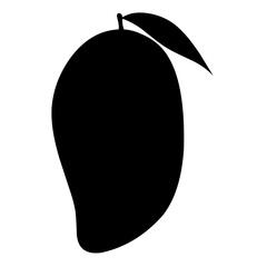 Mango silhouette vector. Mango fruit icon in black style on white background. Great for fruit logos.