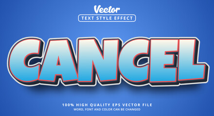 Editable text effect, Cancel text with colorful style and combination style